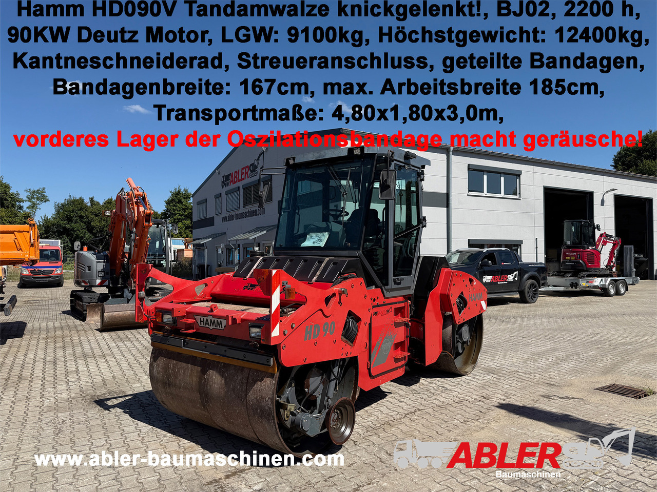 Hamm HD090V Tandemwalze knickgelenkt - רולר כביש: תמונה 1 Hamm HD090V Tandemwalze knickgelenkt - רולר כביש: תמונה 1