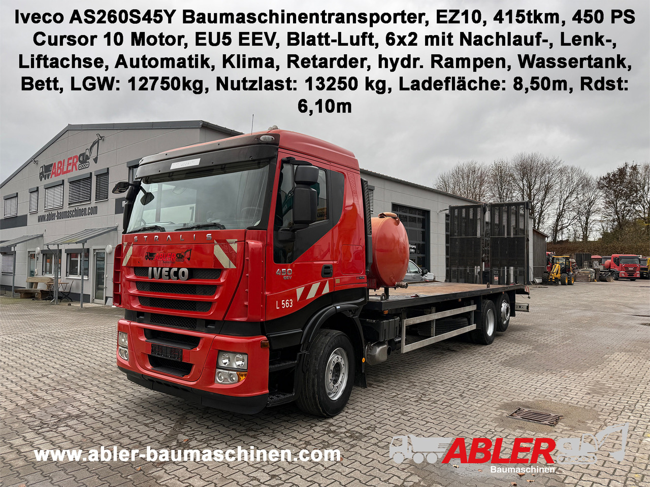 Iveco AS260S45 Baumaschinentransporter hydr. Rampe - משאית הובלה אוטומטית: תמונה 1 Iveco AS260S45 Baumaschinentransporter hydr. Rampe - משאית הובלה אוטומטית: תמונה 1