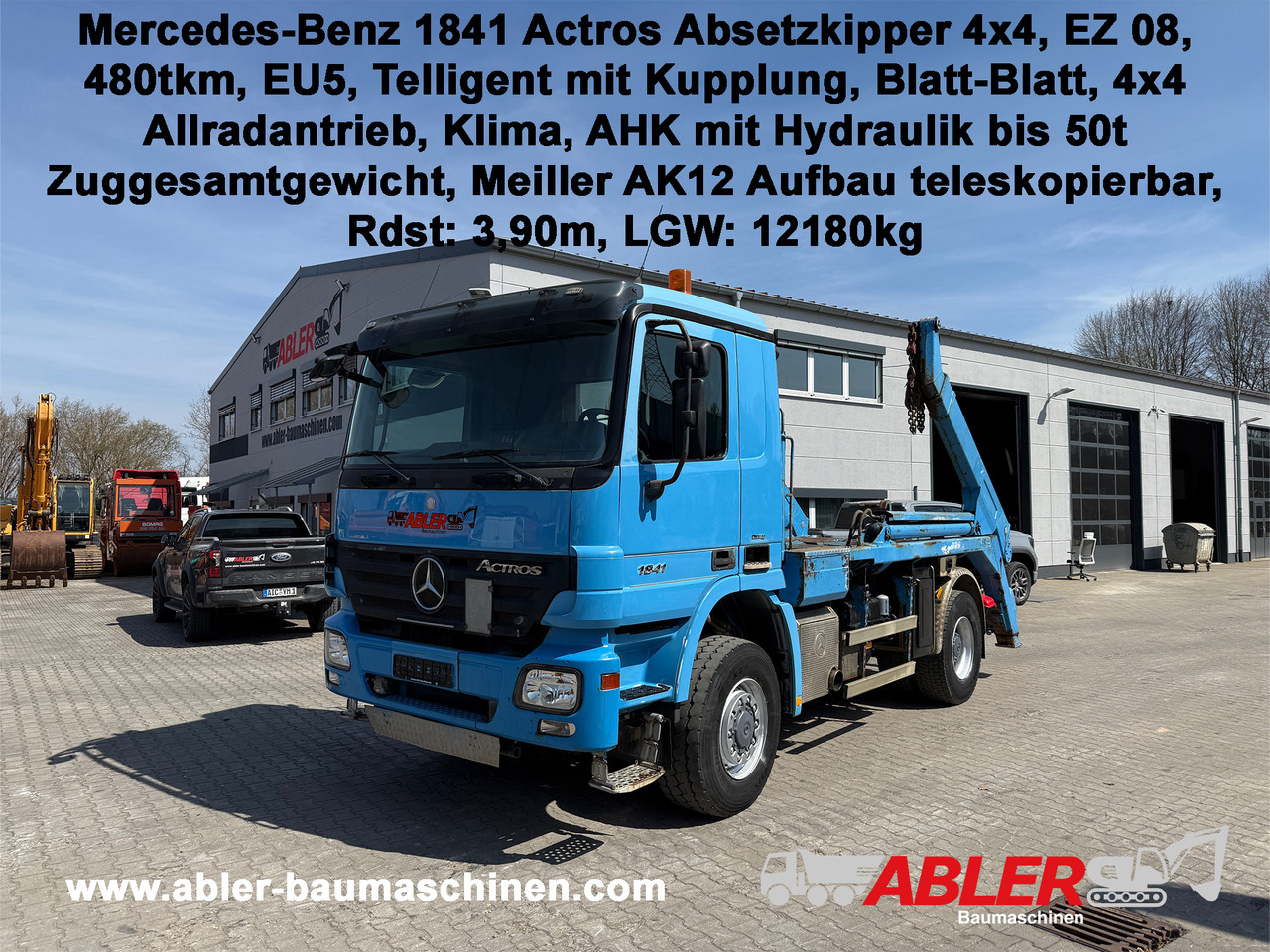 Mercedes-Benz 1841 Actros MP2 Absetzkipper 4x4 Allrad Klima - משאית דילוג העמסה: תמונה 1 Mercedes-Benz 1841 Actros MP2 Absetzkipper 4x4 Allrad Klima - משאית דילוג העמסה: תמונה 1