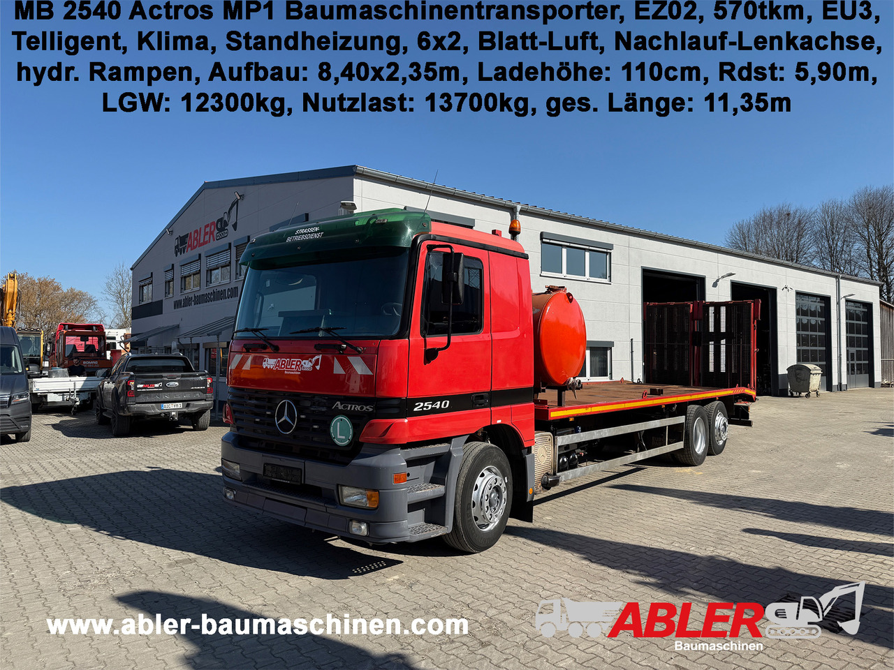 Mercedes-Benz 2540 Actros MP1 Baumaschinentrnasporter - משאית: תמונה 1 Mercedes-Benz 2540 Actros MP1 Baumaschinentrnasporter - משאית: תמונה 1