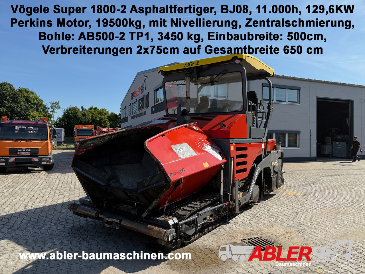 Vögele Super 1800-2 Asphaltfertiger mit Nivellierung 650cm - מרצף אספלט: תמונה 1 Vögele Super 1800-2 Asphaltfertiger mit Nivellierung 650cm - מרצף אספלט: תמונה 1