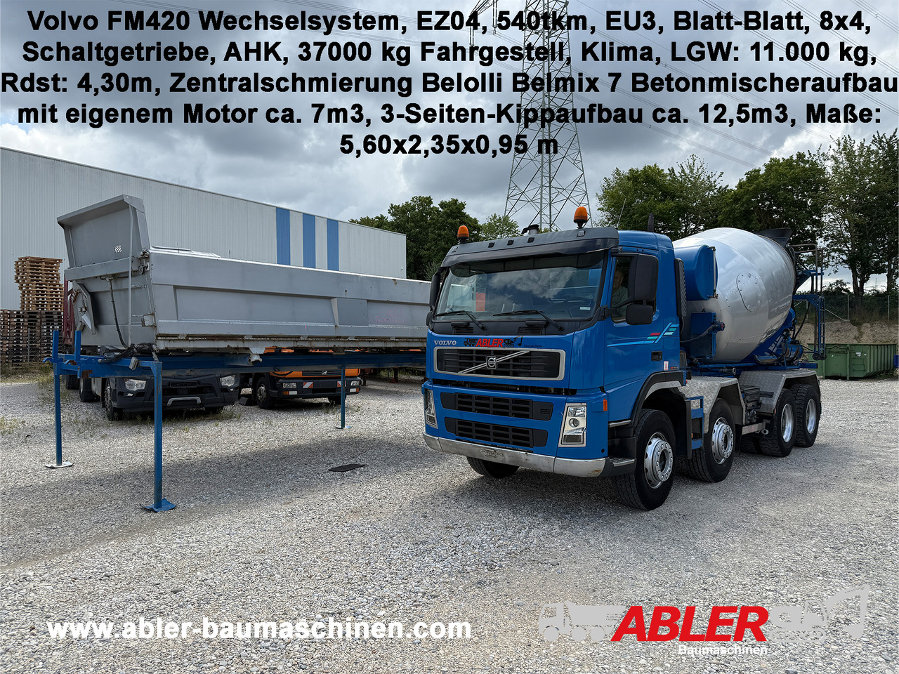 Volvo FM420 Wechselsystem Kipper Betonmischer - משאית מערבלת בטון: תמונה 1 Volvo FM420 Wechselsystem Kipper Betonmischer - משאית מערבלת בטון: תמונה 1