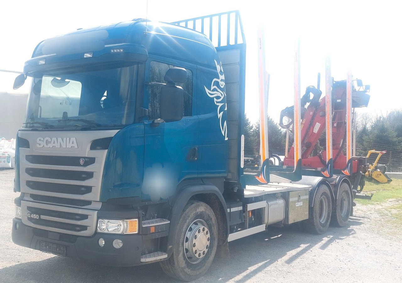 משאית עץ, משאית מנוף Scania G450 6x4Timber: תמונה 1