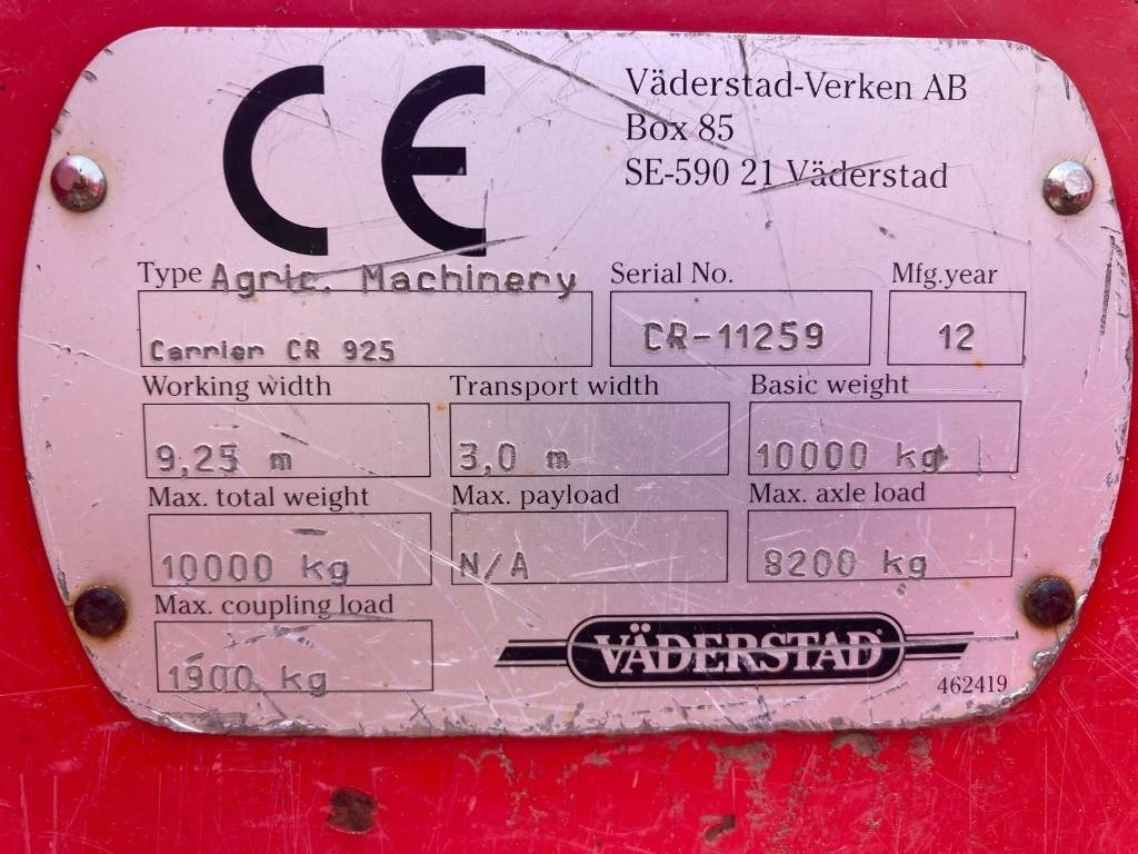 משדדת דיסק Vaderstad Carrier925: תמונה 8