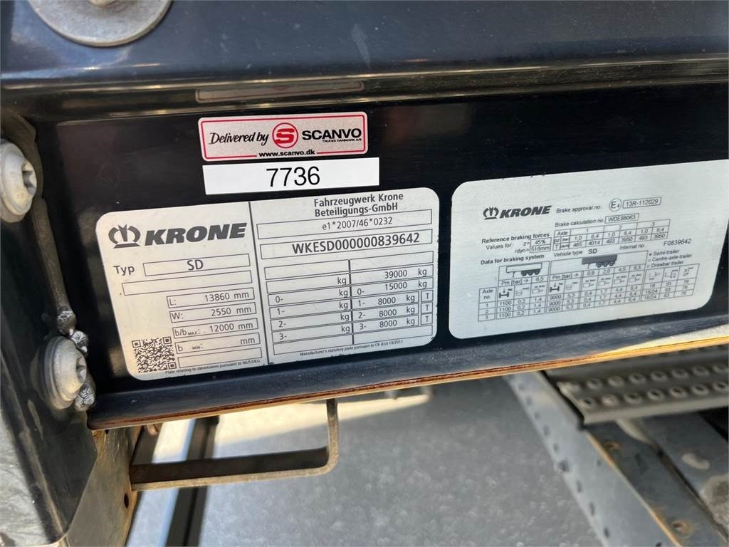 סמיטריילר עם וילונות צד Krone 13,6 mtr: תמונה 16