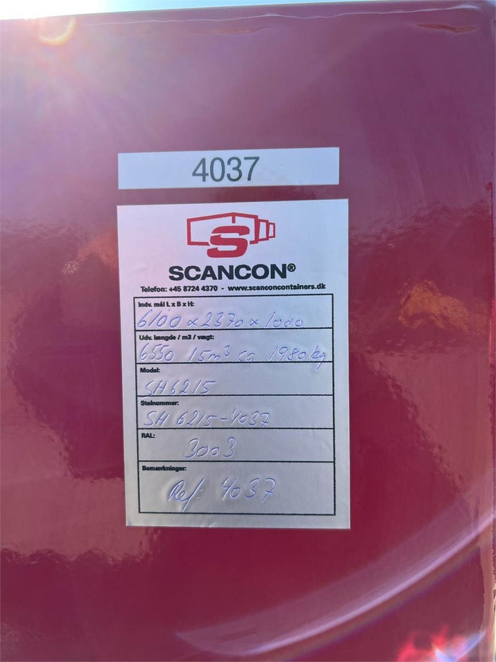 גוף שטוח Scancon SH6215 Hardox 14,6 m3 6200 mm: תמונה 8