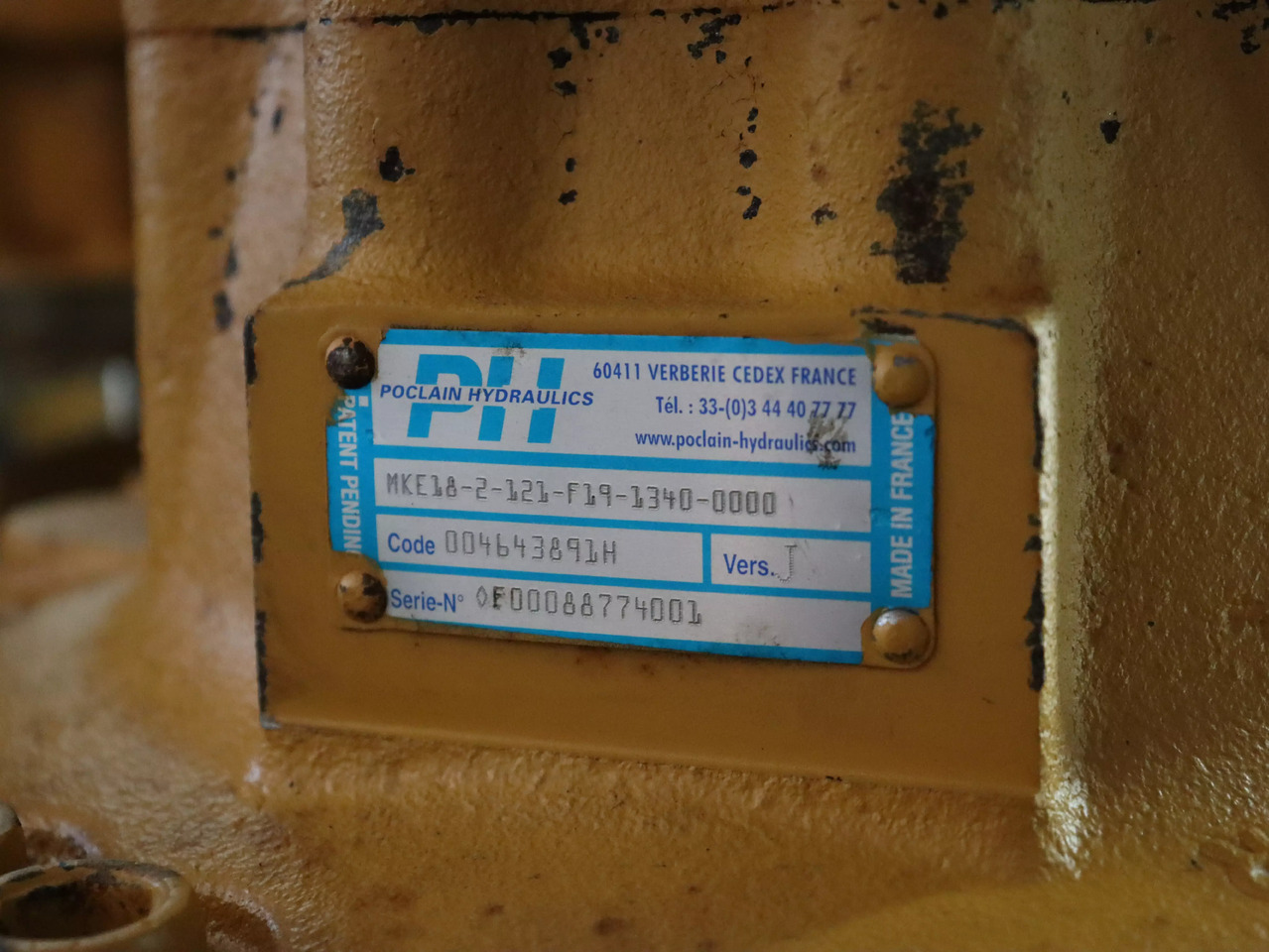 POCLAIN MKE18-2-121-F19-1340-0000 - מנוע הידרולי עבור מכונת בנייה: תמונה 4 POCLAIN MKE18-2-121-F19-1340-0000 - מנוע הידרולי עבור מכונת בנייה: תמונה 4