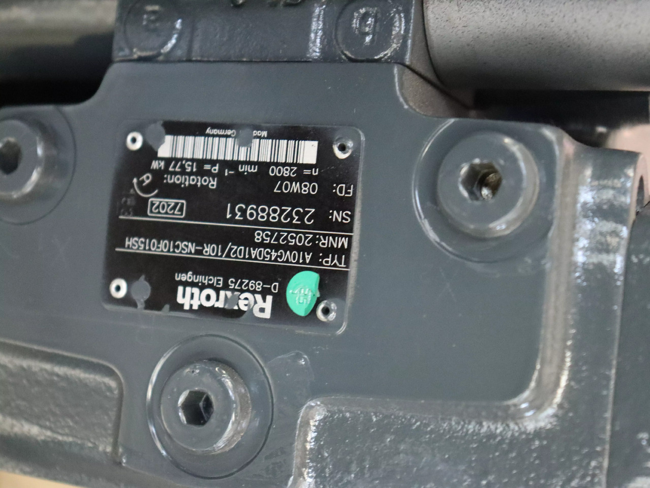 REXROTH A10VG45DA1D2/10R-NSC10F015SH - משאבה הידרולית עבור ציוד לטיפול בחומרים: תמונה 4 REXROTH A10VG45DA1D2/10R-NSC10F015SH - משאבה הידרולית עבור ציוד לטיפול בחומרים: תמונה 4