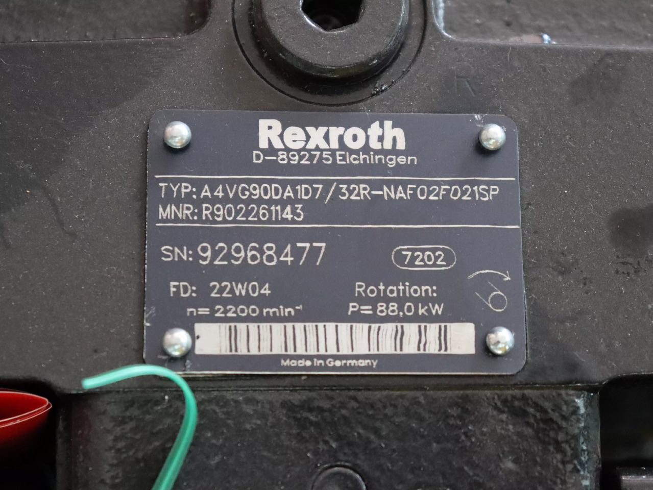 REXROTH A4VG90DA1D7/32R-NAF02F021SP-S - משאבה הידרולית עבור ציוד לטיפול בחומרים: תמונה 3 REXROTH A4VG90DA1D7/32R-NAF02F021SP-S - משאבה הידרולית עבור ציוד לטיפול בחומרים: תמונה 3