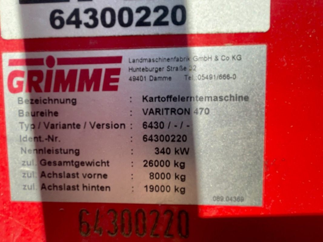 מקצרת תפוחי אדמה Grimme VARITRON 470   HT 400: תמונה 40