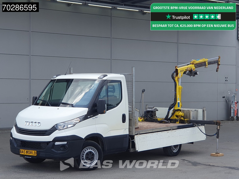 Iveco Daily 35S14 Open Laadbak Kraanwagen Hyva HA15 Euro6 3,5t Trekhaak Crane Kranwagen Pritsche Pickup Open Box Trekhaak - כלי רכב מסחרי במיטה שטוחה: תמונה 1 Iveco Daily 35S14 Open Laadbak Kraanwagen Hyva HA15 Euro6 3,5t Trekhaak Crane Kranwagen Pritsche Pickup Open Box Trekhaak - כלי רכב מסחרי במיטה שטוחה: תמונה 1
