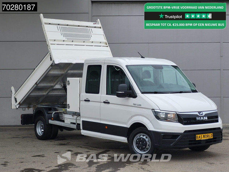MAN TGE 5.120 Kipper met Kist Dubbel Cabine Dubbellucht 3,5t Trekhaak Navi Airco Cruise Euro6 Tipper Kipper Benne Airco Dubbel cabine Trekhaak - כלי רכב מסחרי מזהיר: תמונה 1 MAN TGE 5.120 Kipper met Kist Dubbel Cabine Dubbellucht 3,5t Trekhaak Navi Airco Cruise Euro6 Tipper Kipper Benne Airco Dubbel cabine Trekhaak - כלי רכב מסחרי מזהיר: תמונה 1