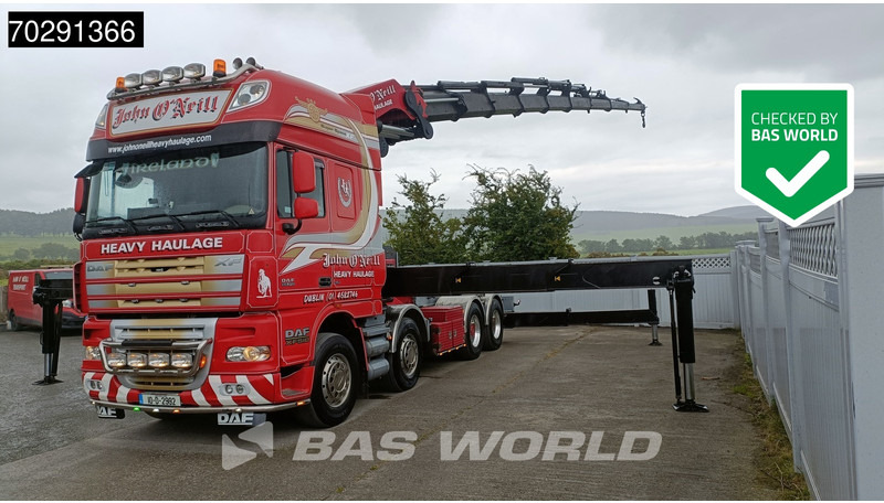 DAF XF105.510 XF 8X4 Palfinger PK150.002 9x Extensions Winch Big-Axle Euro 5 Kran Crane - משאית צד נופל/ שטוחה, משאית מנוף: תמונה 1 DAF XF105.510 XF 8X4 Palfinger PK150.002 9x Extensions Winch Big-Axle Euro 5 Kran Crane - משאית צד נופל/ שטוחה, משאית מנוף: תמונה 1