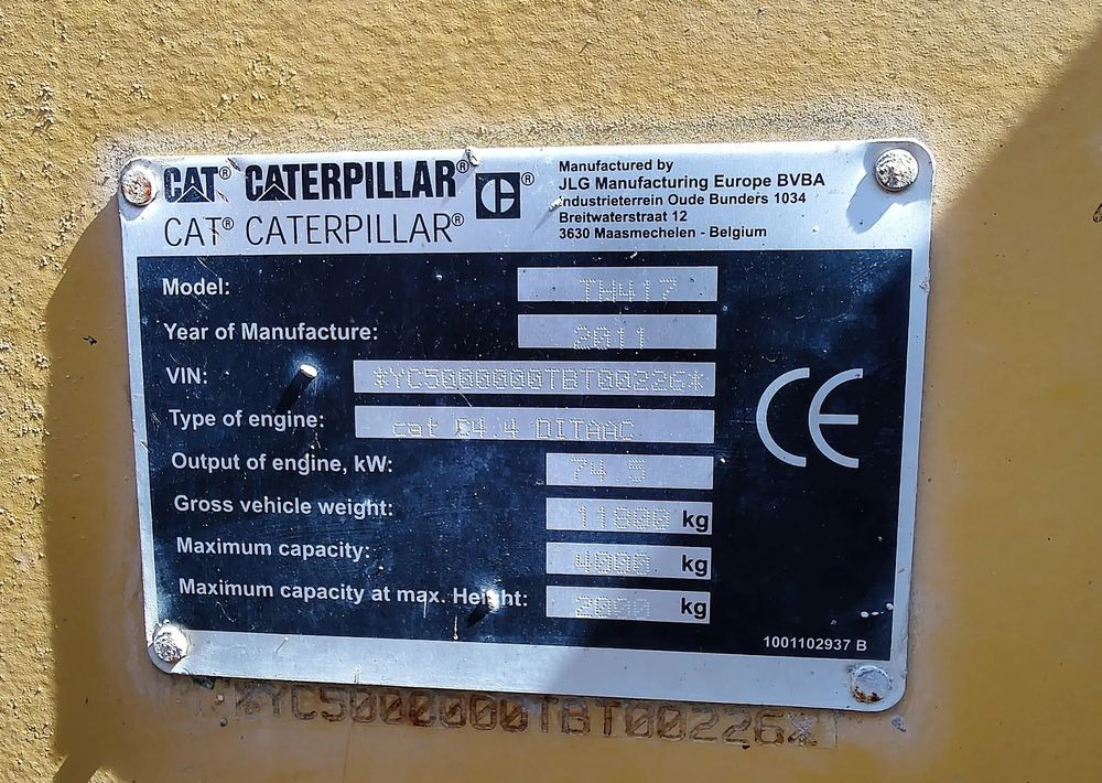 מפעיל טלסקופי Caterpillar TH417: תמונה 10