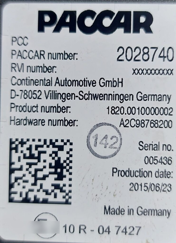 Paccar 2028740 DAF XF 106 truck - ECU עבור משאית: תמונה 2 Paccar 2028740 DAF XF 106 truck - ECU עבור משאית: תמונה 2