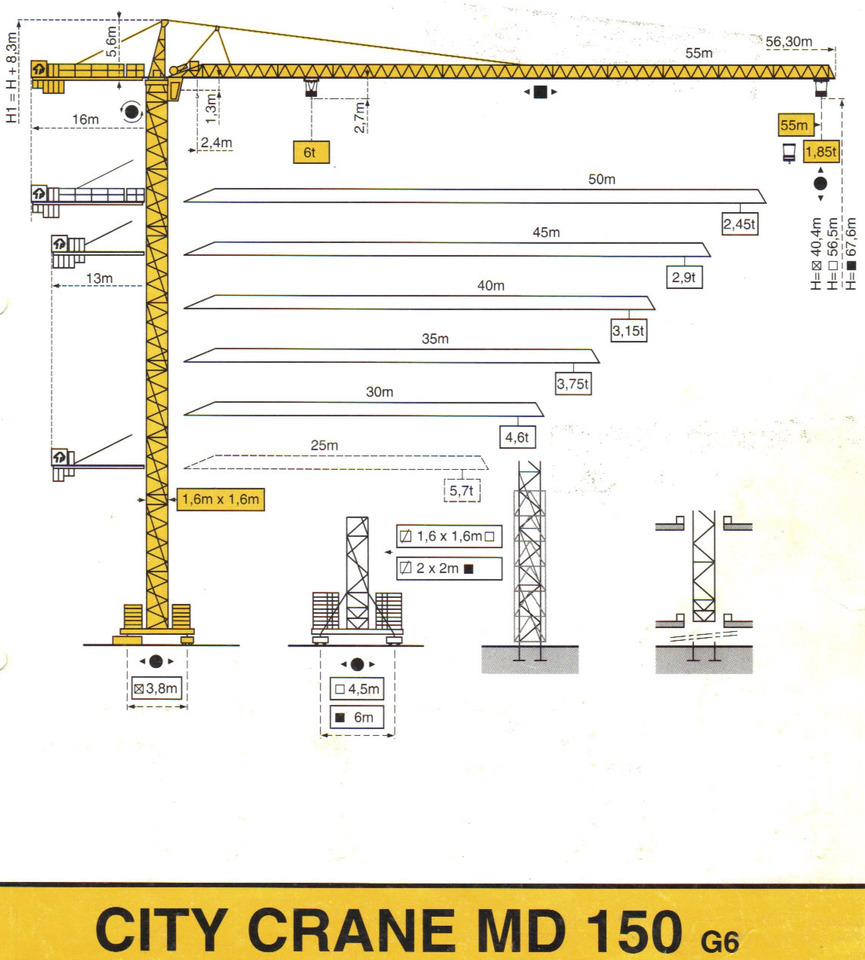POTAIN MD 150 - עגורן מגדל: תמונה 1 POTAIN MD 150 - עגורן מגדל: תמונה 1