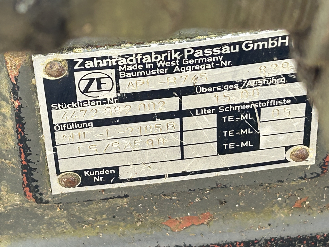 ZF APL-B745 - סרן קדמי עבור מחפר: תמונה 3 ZF APL-B745 - סרן קדמי עבור מחפר: תמונה 3