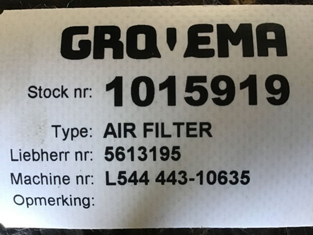 Liebherr Air Filter - מערכת כניסת אוויר: תמונה 1 Liebherr Air Filter - מערכת כניסת אוויר: תמונה 1