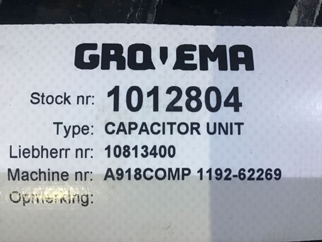 Liebherr Capacitor Unit - חלק מזגן: תמונה 5 Liebherr Capacitor Unit - חלק מזגן: תמונה 5