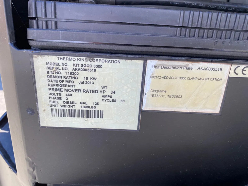 THERMO KING Genset Clip-on SG 3000 / 2013 / 13103 hrs. - ערכת גנרטורים: תמונה 5 THERMO KING Genset Clip-on SG 3000 / 2013 / 13103 hrs. - ערכת גנרטורים: תמונה 5