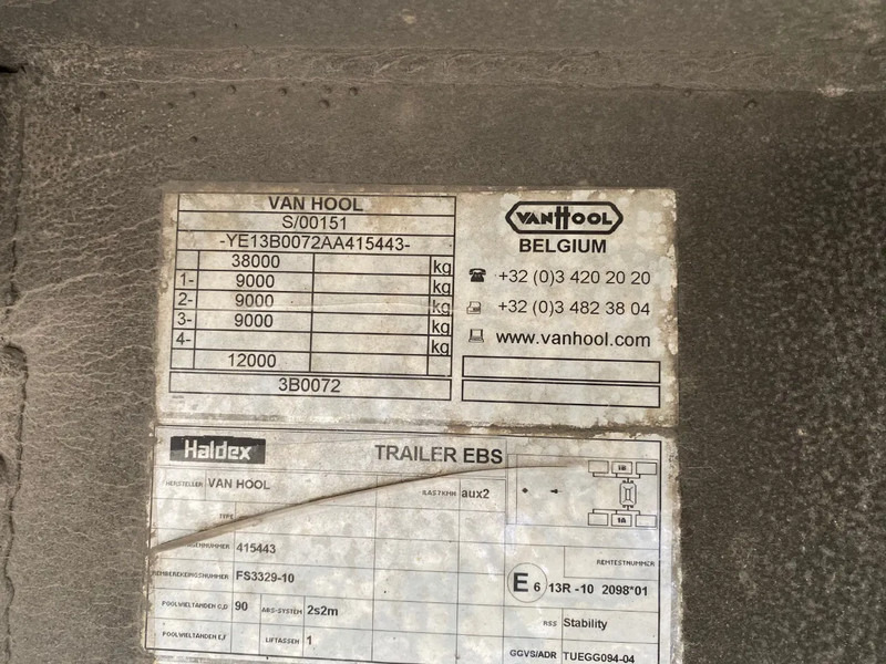 סמיטריילר עם וילונות צד Van Hool Tautliner / ADR / 1x Lift axle / SAF + Disc: תמונה 8