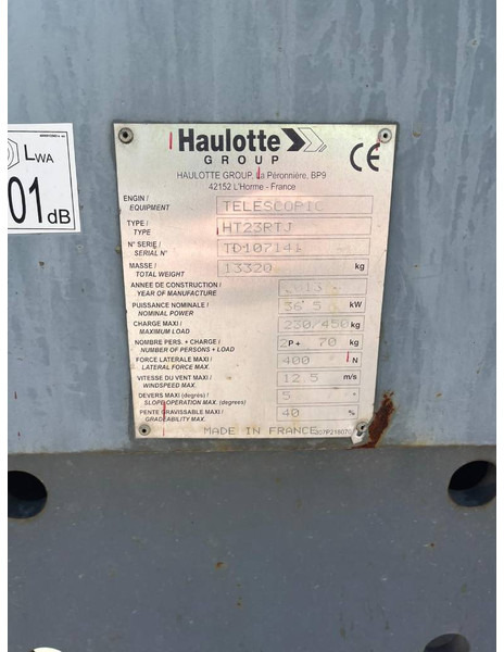 Haulotte HT 23 RTJ - מוט טלסקופי: תמונה 5 Haulotte HT 23 RTJ - מוט טלסקופי: תמונה 5