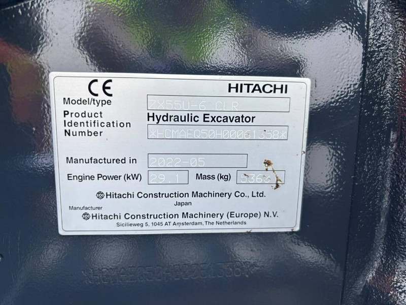 Hitachi ZX 55 U-6 CLR - מיני מחפר: תמונה 5 Hitachi ZX 55 U-6 CLR - מיני מחפר: תמונה 5