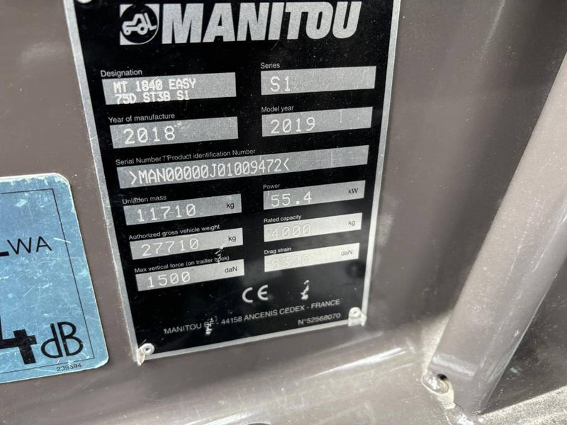 Manitou MT 1840 EASY - מפעיל טלסקופי: תמונה 5 Manitou MT 1840 EASY - מפעיל טלסקופי: תמונה 5