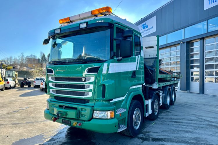 משאית מנוף, משאית צד נופל/ שטוחה Scania R480 8x4 SWS SZM/Kran/Pritsche: תמונה 1