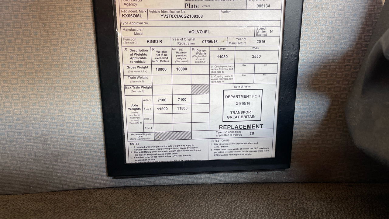 משאית וילונות צד VOLVO FL 250: תמונה 11