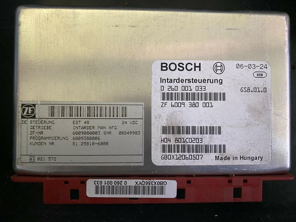 BOSCH Intardersteuerung 0260001033 ZF 6009380001 MAN 81258106000 - ECU עבור משאית: תמונה 1 BOSCH Intardersteuerung 0260001033 ZF 6009380001 MAN 81258106000 - ECU עבור משאית: תמונה 1