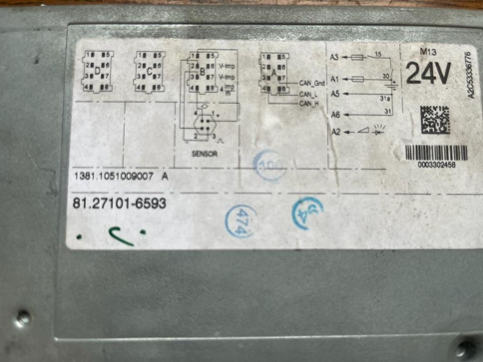 MAN TGX TGS TGA TGL Tachograph 81.27101-6593 - טכוגרף עבור משאית: תמונה 2 MAN TGX TGS TGA TGL Tachograph 81.27101-6593 - טכוגרף עבור משאית: תמונה 2