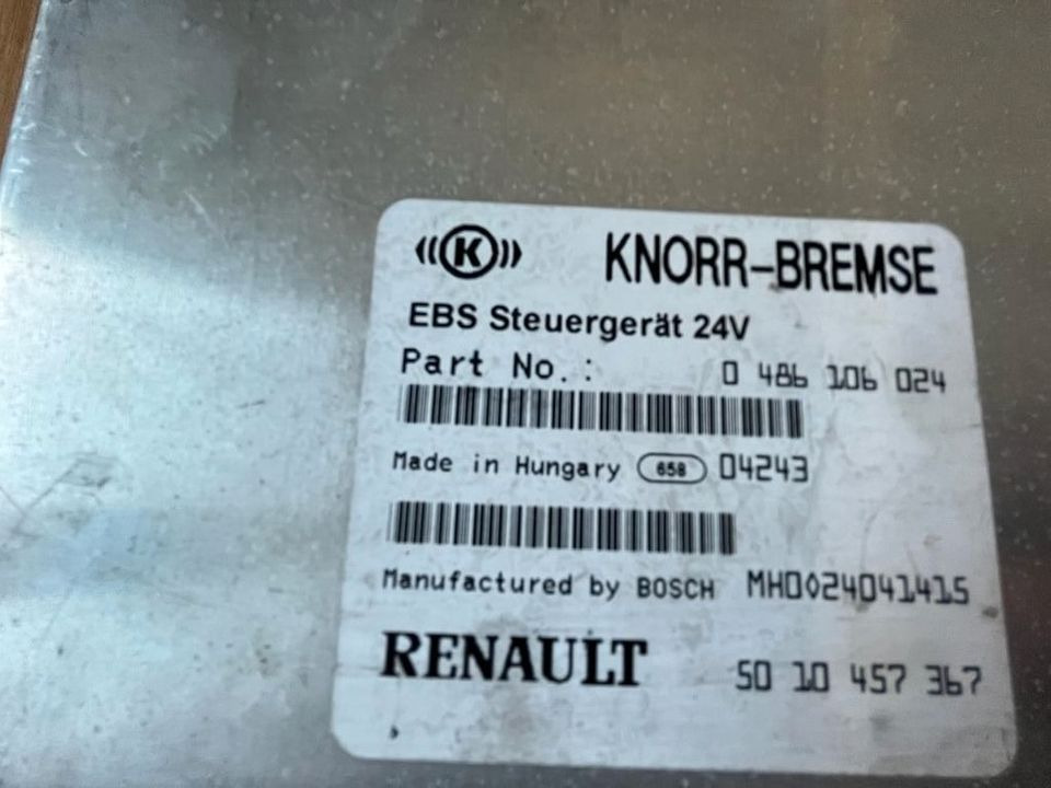 RENAULT KNORR-BREMSE EBS 0486106024 Steuergerät 50 10 457 367 - ECU עבור משאית: תמונה 3 RENAULT KNORR-BREMSE EBS 0486106024 Steuergerät 50 10 457 367 - ECU עבור משאית: תמונה 3