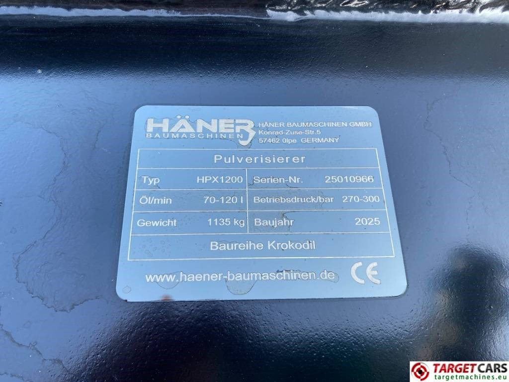 חָדָשׁ מזמרת הריסה Haener Häner HPX1200 Pulverizer Rotation Shear 12~: תמונה 10 חָדָשׁ מזמרת הריסה Haener Häner HPX1200 Pulverizer Rotation Shear 12~: תמונה 10