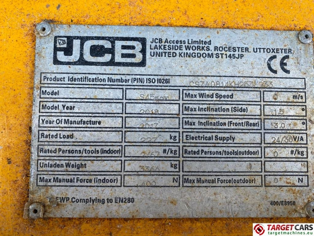 מעלית מספריים JCB S4550E Electric Scissor Work Lift 1580cm: תמונה 10