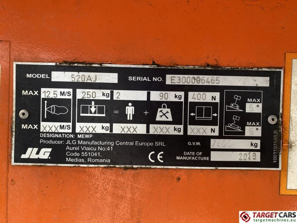זרוע מרפקי JLG 520AJ Articulated 4x4 Diesel Boom Work Lift 1800cm: תמונה 10