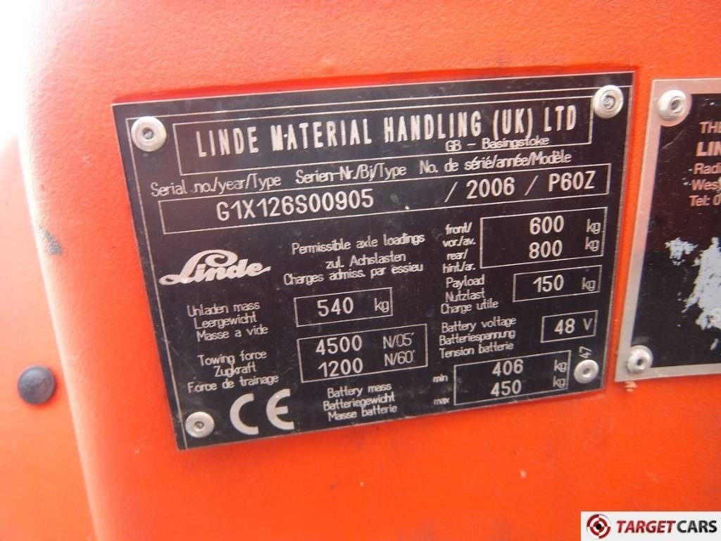 טרקטור גרירה Linde P60Z Electric Tow Truck Tractor 6000KG: תמונה 9