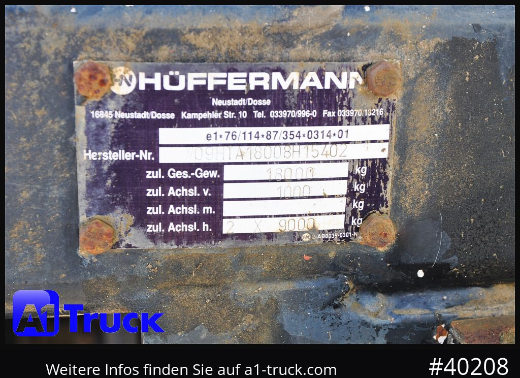 HUEFFERMANN HTA1800, Ballast, BPW Achsen, Luft, - קרון נגרר צד נופל/ שטוח: תמונה 4 HUEFFERMANN HTA1800, Ballast, BPW Achsen, Luft, - קרון נגרר צד נופל/ שטוח: תמונה 4