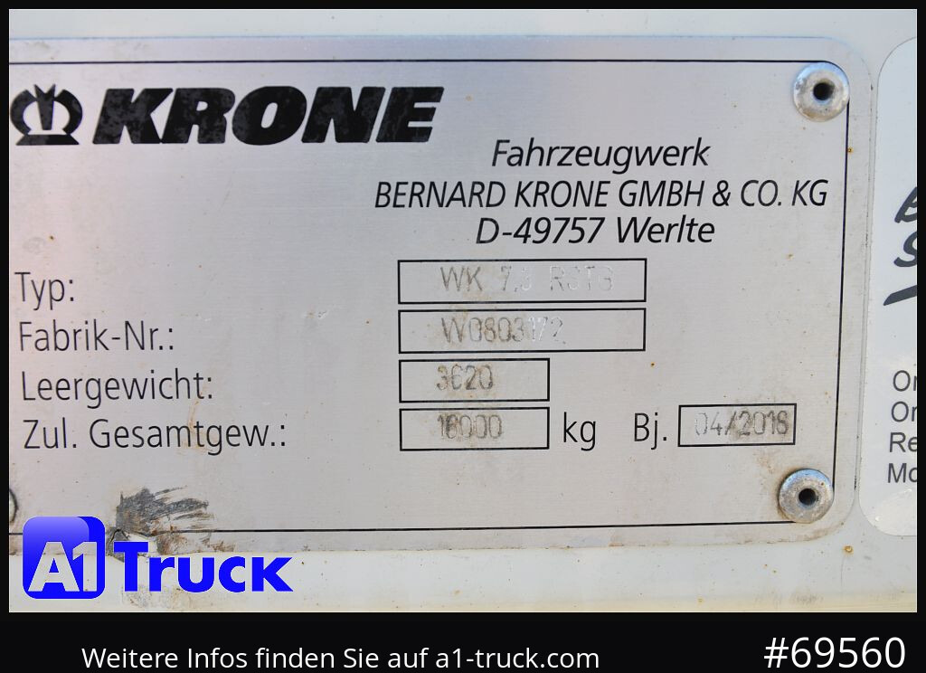 גוף החלפה - תיבה KRONE WB BDF 7,45 Koffer,  2750mm innen, 20 x vorhanden: תמונה 8