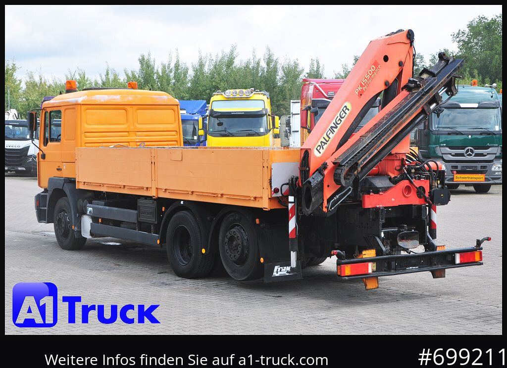 משאית צד נופל/ שטוחה, משאית מנוף MAN MAN F 2000 26.464 Intarder Kran PK 15.500 Funk,: תמונה 10