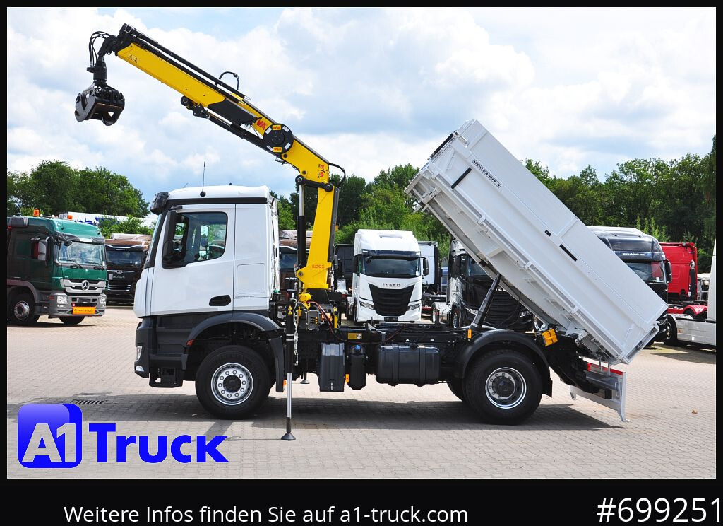 MERCEDES-BENZ Arocs 1840, Kipper + Kran,Funk Navi, - משאית מנוף, מזהיר: תמונה 2 MERCEDES-BENZ Arocs 1840, Kipper + Kran,Funk Navi, - משאית מנוף, מזהיר: תמונה 2