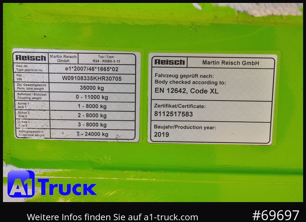 הַחכָּרָה REISCH R24, Schubboden, Walkingfloor, Liftachse, REISCH R24, Schubboden, Walkingfloor, Liftachse,: תמונה 7