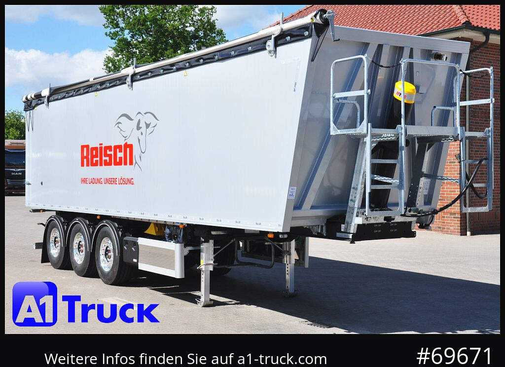 REISCH RHKS, Alu-Kippmulde 52m³, Kombitüren, Alufelgen, Liftachse, - סמיטריילר עם מזהיר: תמונה 1 REISCH RHKS, Alu-Kippmulde 52m³, Kombitüren, Alufelgen, Liftachse, - סמיטריילר עם מזהיר: תמונה 1
