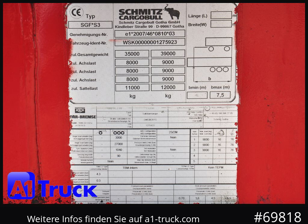 SCHMITZ SKI 24 7.2 Stahl, 28m³, Liftachse, - סמיטריילר עם מזהיר: תמונה 4 SCHMITZ SKI 24 7.2 Stahl, 28m³, Liftachse, - סמיטריילר עם מזהיר: תמונה 4