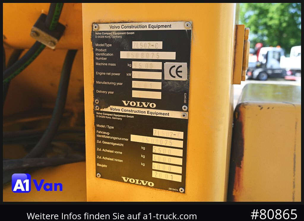 VOLVO Volvo ZL 502-C - מעמיס גלגלים: תמונה 2 VOLVO Volvo ZL 502-C - מעמיס גלגלים: תמונה 2