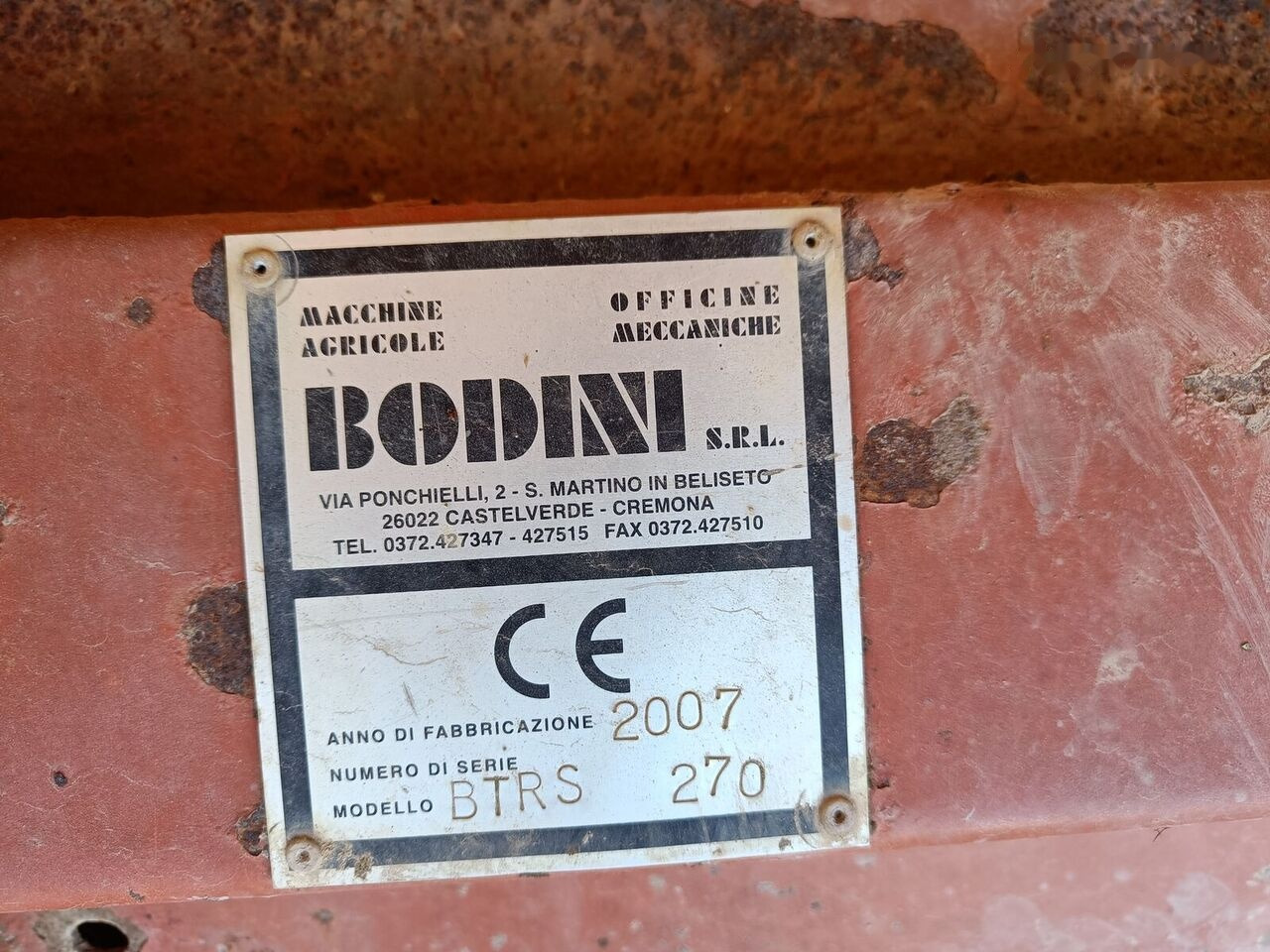 BODINI BTRS270 - מכסחת תבואה/ עשבים: תמונה 4 BODINI BTRS270 - מכסחת תבואה/ עשבים: תמונה 4
