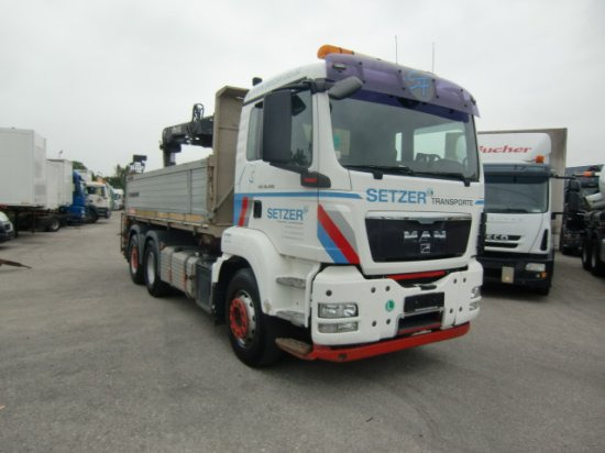 MAN TGS 26.400 3-Seitenkipper, 6x2-2 Lenkachse HIAB 144ES -3DUO - מזהיר, משאית מנוף: תמונה 3 MAN TGS 26.400 3-Seitenkipper, 6x2-2 Lenkachse HIAB 144ES -3DUO - מזהיר, משאית מנוף: תמונה 3