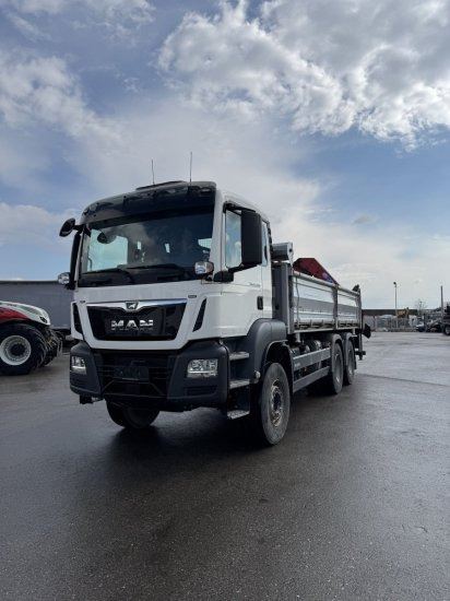MAN TGS 26.430 6x4 3-Seitenkipper, HMF 2020K-RC Heckkran abnehmbar, - מזהיר, משאית מנוף: תמונה 1 MAN TGS 26.430 6x4 3-Seitenkipper, HMF 2020K-RC Heckkran abnehmbar, - מזהיר, משאית מנוף: תמונה 1