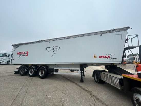 MEGA Alu-Kastenmulde 55m³, SAF-Achsen, Rollplane, Kombiklappe, Stehpodest - סמיטריילר עם מזהיר: תמונה 1 MEGA Alu-Kastenmulde 55m³, SAF-Achsen, Rollplane, Kombiklappe, Stehpodest - סמיטריילר עם מזהיר: תמונה 1