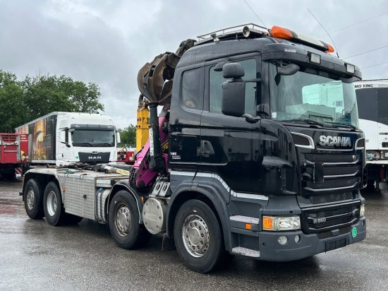 Scania R560 8x2, Schrottkran, E5, Lenk-Lift-Achse - משאית הרמת וו, משאית מנוף: תמונה 1 Scania R560 8x2, Schrottkran, E5, Lenk-Lift-Achse - משאית הרמת וו, משאית מנוף: תמונה 1